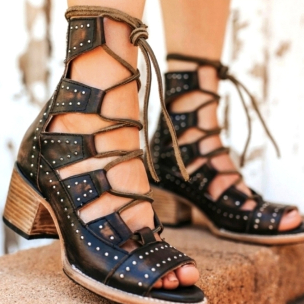 FreeBird Hazel Black Brown Gladiator Sandal size 9